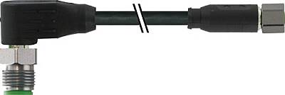 7004-43341-6400650 M12 male 90° / M8 female 0° A-cod. shielded V4A PUR 3x0.34 shielded bk UL/CSA+drag ch. 6.5m - 1