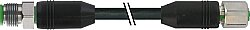 7004-53301-7030200 M12 male 0° / M12 female 0° A-cod. shielded V4A PVC 12x0.14 shielded bk 2m