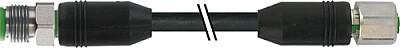 7004-53301-7030200 M12 male 0° / M12 female 0° A-cod. shielded V4A PVC 12x0.14 shielded bk 2m - 1