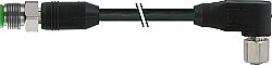 7004-53321-7030200 M12 male 0° / M12 female 90° A-cod. shielded V4A PVC 12x0.14 shielded bk 2m