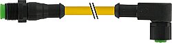 7005-40141-0190100 M12 male 0° / M12 female 90° A-cod. Lite PVC 5x0.34 ye UL/CSA 1m
