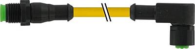 7005-40141-0191000 M12 male 0° / M12 female 90° A-cod. Lite PVC 5x0.34 ye UL/CSA 10m - 1