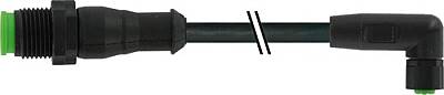 7005-40621-6110500 M12 male 0° / M8 female 90° A-cod. Lite PVC 4x0.25 bk UL/CSA 5m - 1