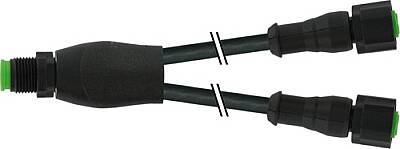 7005-40701-6330030 Y-Distributor M12 male / M12 female 0° A-cod. Lite PUR 3x0.34 bk UL/CSA+drag ch. 0.3m - 1