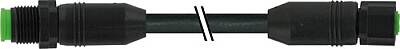 7005-48002-6070050 M12 male 0° / M12 female 0° A-cod. Lite PVC 8x0.25 bk UL/CSA 0.5m - 1