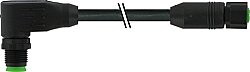7005-48031-6070200 M12 male 90° / M12 female 0° A-cod. Lite PVC 8x0.25 bk UL/CSA 2m