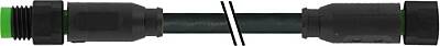 7005-88011-6110100 M8 male 0° / M8 female 0° A-cod. Lite PVC 4x0.25 bk UL/CSA 1m - 1