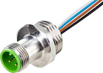 7014-17161-9730100 M12 male recept. A-cod. front F&B PUR-wires 8x0.25 1m - 1