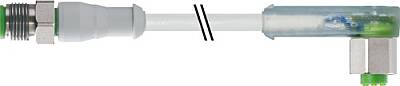 7014-40341-2140200 M12 male 0° / M12 female 90° A-cod. LED F&B PVC 4x0.34 gy UL/CSA 2m - 1