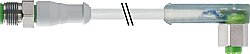 7014-40341-2140750 M12 male 0° / M12 female 90° A-cod. LED F&B PVC 4x0.34 gy UL/CSA 7.5m