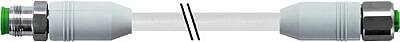 7014-46041-5220300 M12 male 0° / M12 female 0° A-cod. shielded F&B PVC 0.5+0.25 shielded gy 3m - 1