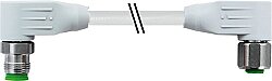 7014-46061-5220060 M12 male 90° / M12 female 90° A-cod. shielded F&B PVC 0.5+0.25 shielded gy 0.6m