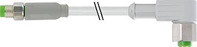 7014-88261-2100300 M8 male 0° / M12 female 90° A-cod. F&B PVC 3x0.25 gy UL/CSA 3m - 1