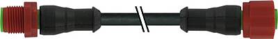 7023-52001-6260200 M12 male 0° / M12 female 0° C-cod. PUR 3x0.75 bk UL/CSA 2m - 1