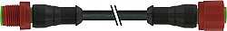 7023-52001-6360500 M12 male 0° / M12 female 0° C-cod. PUR 3x0.75 bk UL/CSA+drag ch. 5m