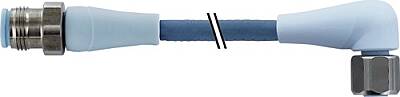 7024-40141-3390200 M12 male 0° / M12 female 90° A-cod. F&B Pro TPE-S 5x0.34 bu UL robot+drag ch. 2m - 1