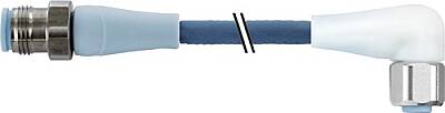 7024-40341-3210080 M12 male 0° / M12 female 90° A-cod. LED F&B Pro TPE-S 4x0.34 bu UL robot+drag ch. 0.8m - 1