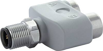 7024-41171-0000000 T-Coupler M12 male / 2x M12 female A-cod. F&B PRO 4-pol. / 2x 4-pol. - 1