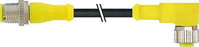 7030-40121-6340400 M12 male 0° / M12 female 90° A-cod. AIDA PUR 4x0.34 bk UL/CSA+drag ch. 4m - 1