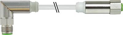 7044-40201-2140030 M12 Steel male 90° / M12 female 0° A-cod. PVC 4x0.34 gy UL/CSA 0.3m - 1