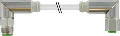 7044-40261-2140060 M12 Steel male 90° / M12 Steel female 90° A-cod. PVC 4x0.34 gy UL/CSA 0.6m - 1