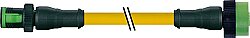 7050-40021-0340100 MQ12 male 0° / MQ12 female 0° A-cod. PUR 4x0.34 ye UL/CSA+drag ch. 1m