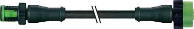 7050-40021-6140060 MQ12 male 0° / MQ12 female 0° A-cod. PVC 4x0.34 bk UL/CSA 0.6m - 1