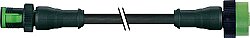 7050-40021-6340150 MQ12 male 0° / MQ12 female 0° A-cod. PUR 4x0.34 bk UL/CSA+drag ch. 1.5m