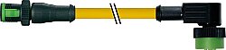 7050-40121-0140200 MQ12 male 0° / MQ12 female 90° A-cod. PVC 4x0.34 ye UL/CSA 2m