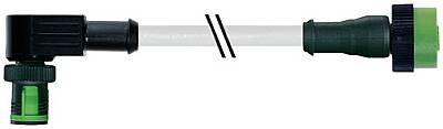 7050-40201-2140200 MQ12 male 90° / MQ12 female 0° A-cod. PVC 4x0.34 gy UL/CSA 2m - 1