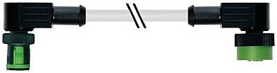 7050-40261-2340060 MQ12 male 90° / MQ12 female 90° A-cod. PUR 4x0.34 gy UL/CSA 0.6m - 1
