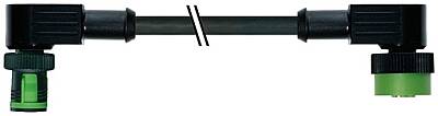 7050-40261-6340030 MQ12 male 90° / MQ12 female 90° A-cod. PUR 4x0.34 bk UL/CSA+drag ch. 0.3m - 1