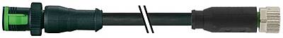 7050-40561-6300300 MQ12 male 0° / M8 female 0° A-cod. PUR 3x0.25 bk UL/CSA+drag ch. 3m - 1