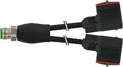 7072-42401-6360100 Y-Distributor M12 Xtreme / MSUD valve plug A-18mm PUR 3x0.75 bk UL/CSA+drag ch. 1m