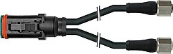 7072-77563-7540300 MDCY06-4s / 2x M12 female 0° Xtreme PUR 2x0.75 bk UL/CSA+drag ch. 3m