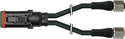7072-77563-7540300 MDCY06-4s / 2x M12 female 0° Xtreme PUR 2x0.75 bk UL/CSA+drag ch. 3m - 1
