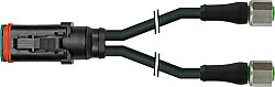 7072-77661-5640060 MDCY06-6s / 2x M12 female 0° Xtreme PUR 3x0.75 bk UL/CSA+drag ch. 0.6m