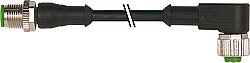 7356-40121-6340200 M12 male 0° / M12 female 90° PUR 4x0.34 bk UL/CSA+drag chain 2m