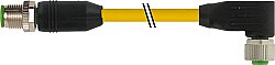 7700-40121-1500500 M12 male 0° / M12 female 90° A-cod. TPE 4x18AWG ye UL/CSA. ITC/PLTC 5m