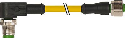 7700-40171-U030750 M12 male 90° / M12 female 0° A-cod. TPE 3x22AWG ye UL/CSA. ITC/PLTC 7.5m - 1