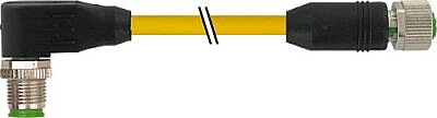 7700-40201-1500400 M12 male 90° / M12 female 0° A-cod. TPE 4x18AWG ye UL/CSA. ITC/PLTC 4m - 1