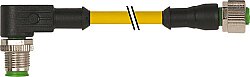 7700-40221-U050150 M12 male 90° / M12 female 0° A-cod. TPE 5x22AWG ye UL/CSA. ITC/PLTC 1.5m