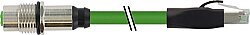 7700-44851-S7V1000 M12 fem.recept. D-cod. rear/ RJ45 male 0° shielded TPE 22AWG SF/UTP CAT5e gn UL/CSA. ITC/PLTC 10m