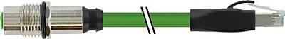 7700-44851-S7V1000 M12 fem.recept. D-cod. rear/ RJ45 male 0° shielded TPE 22AWG SF/UTP CAT5e gn UL/CSA. ITC/PLTC 10m - 1