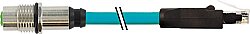 7700-48851-S4W1250 M12 fem.recept. A-cod. rear/RJ45 male 0° shielded TPE 4x2x24AWG SF/UTP CAT5e bu UL/CSA, CM 12,5m