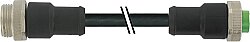 7700-A3A01-UMB0750 Mini (7/8) 3 pole, Male (Ext.) Straight/Female Straight, PUR, UL/CSA, 3x16AWG, black, 7.5m