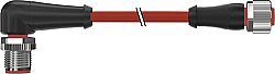 7731-40201-U540100 M12 male 90° / M12 female 0° A-cod. TPE 4x22AWG rd UL/CSA, ITC/PLTC 1m