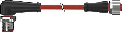 7731-40201-U540150 M12 male 90° / M12 female 0° A-cod. TPE 4x22AWG rd UL/CSA, ITC/PLTC 1.5m - 1