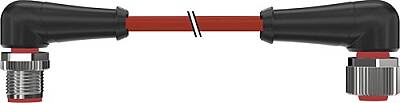 7731-40281-U550150 M12 male 90° / M12 female 90° A-cod. TPE 5x22AWG rd UL/CSA, ITC/PLTC 1.5m - 1