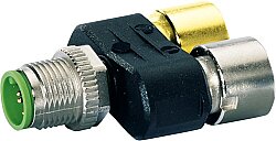 7999-41132-0000000 T-Coupler Slimline M12 male / 2x M12 female A-cod. 5-pol. / 4-pol.